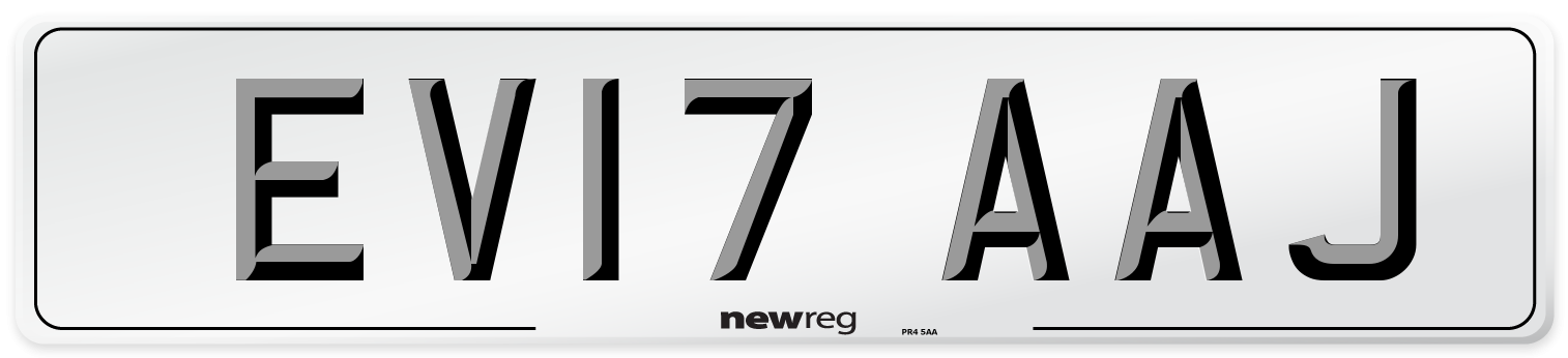 EV17 AAJ Number Plate from New Reg